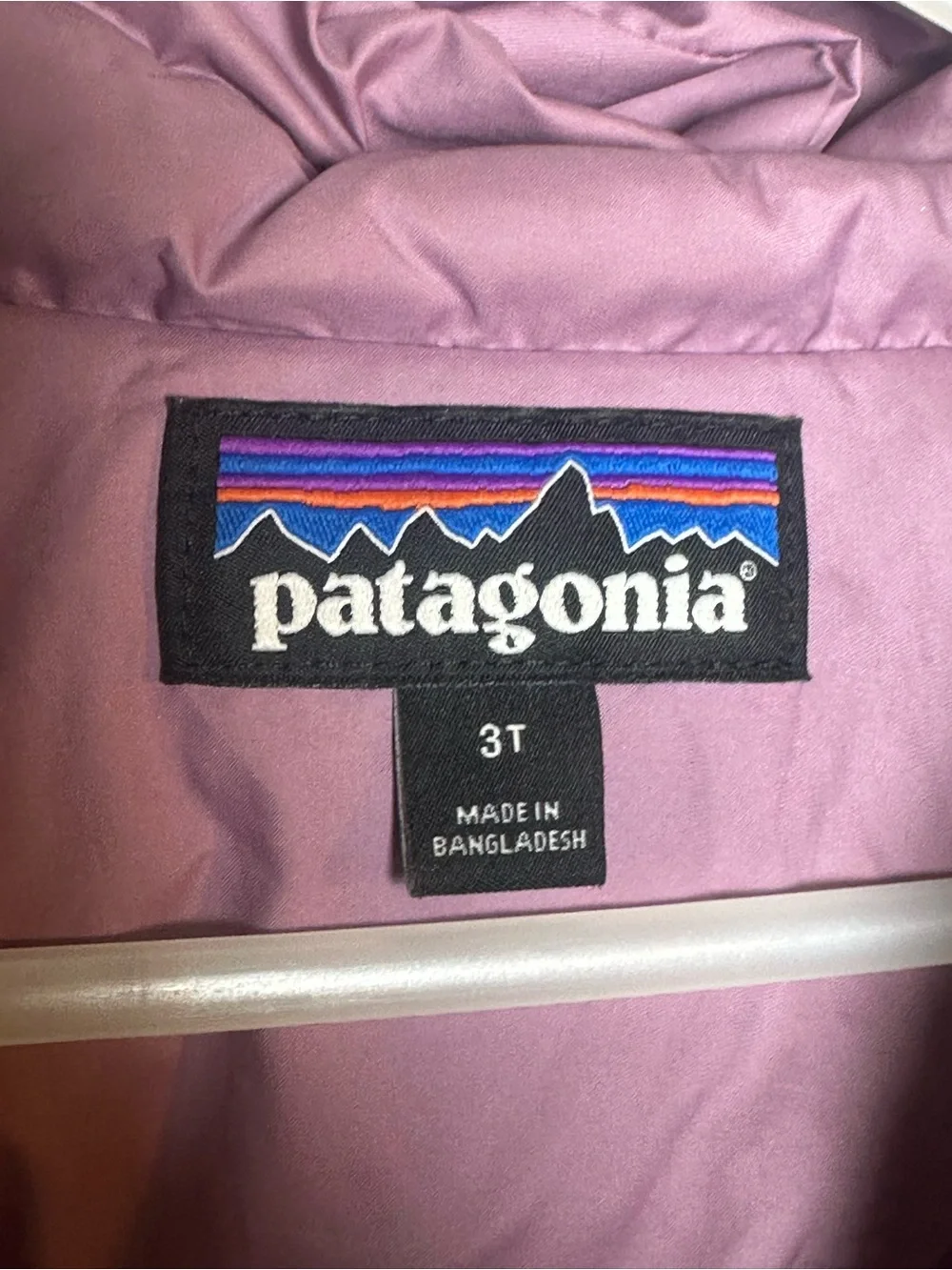 PATAGONIA Hi- Loft Down Filled Purple Hoodie Puffer Jacket, Size 3T